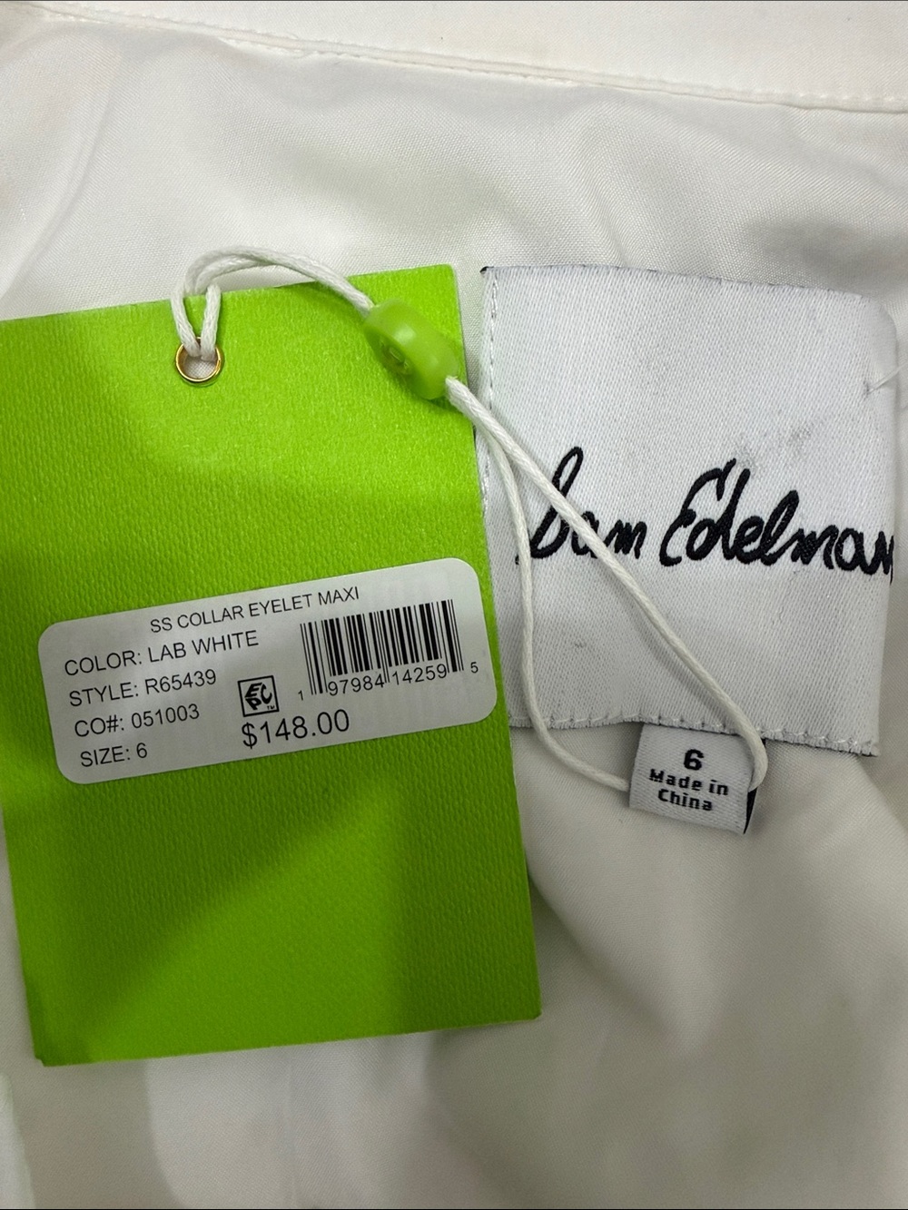 Sam Edelman White Eyelet Tiered Maxi Shirt Dress size 6 - Picture 3 of 9